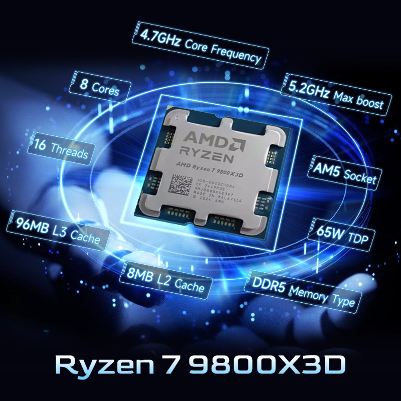 AMD Ryzen 7 9800X3D X3D Cache  - Amd Cpu Ryzen 7 recensie en prijs